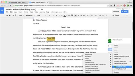 how to create annotations in google docs