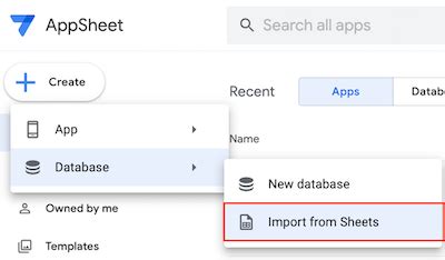 how to create app in appsheet