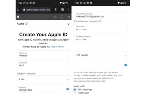 how to create apple id on android 2024