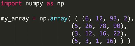 how to create array in python using numpy