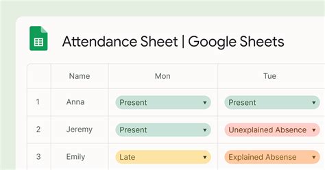 How To Create Attendance Sheet In Google Sheets