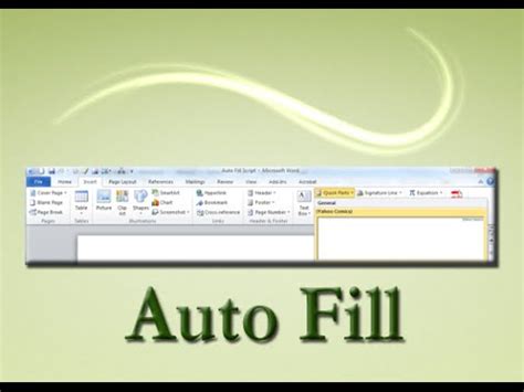 how to create autofill template in word