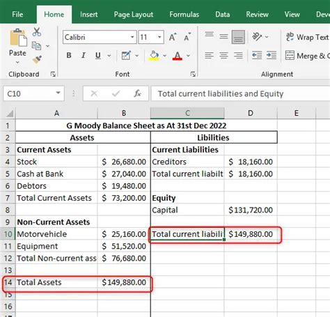 How To Create Balance Sheet Using Excel
