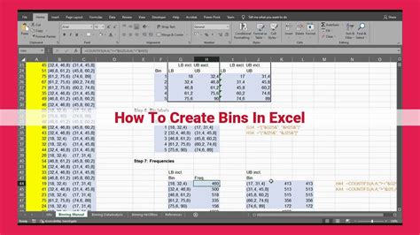 How To Create Bins Excel