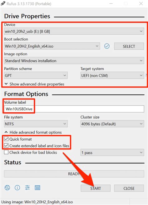 how to create bootable usb for gpt partition windows 10 using rufus