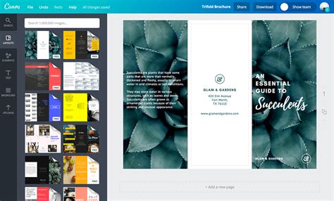 how to create brochure in canva