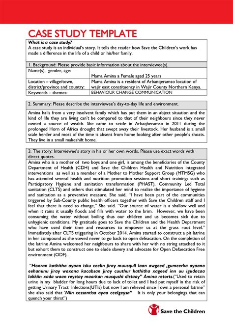 how to create case study sample