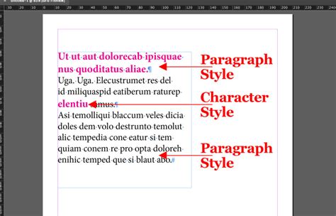 how to create character and paragraph styles in indesign
