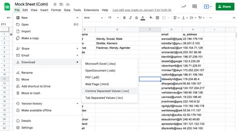How To Create Csv File In Google Sheets
