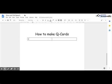 how to create cue cards in google docs