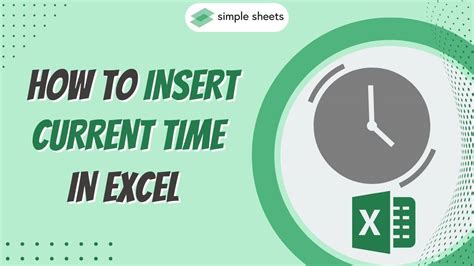 how to create current time in excel