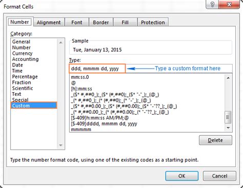 how to create custom date and time format in excel