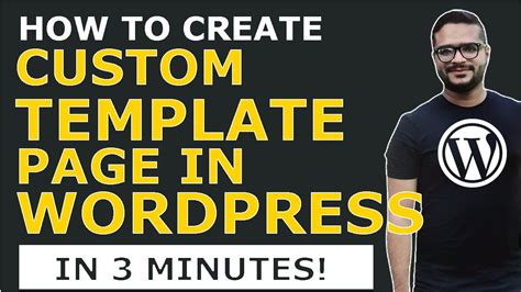 how to create custom template page in wordpress