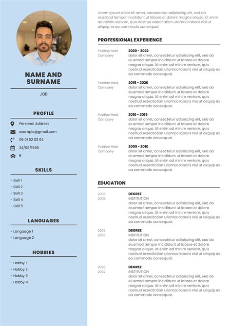 how to create cv layout in word