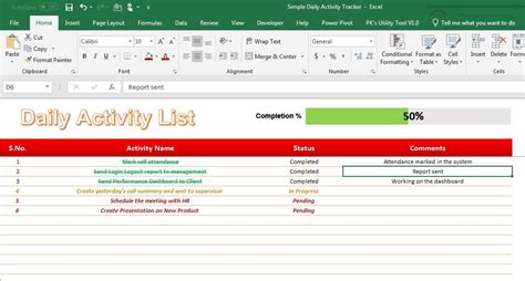How To Create Daily Activity Tracker In Excel
