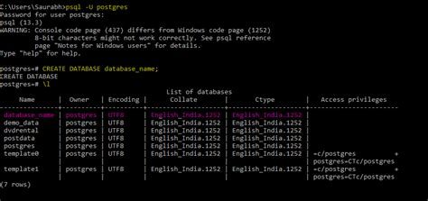 how to create database in postgresql command line