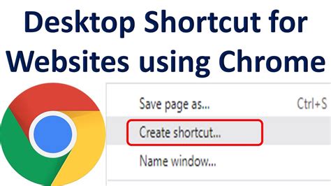 how to create desktop shortcut for web page
