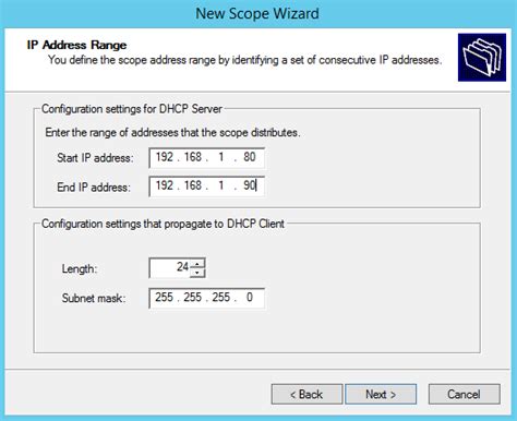 how to create dhcp scope