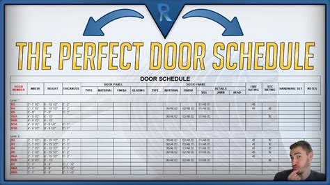 How To Create Door Schedule Revit