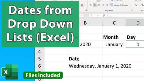 how to create drop down list in excel for date