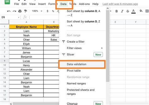 how to create drop down list in google sheets mobile