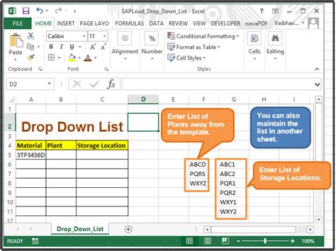 how to create dropdown list in excel sheet