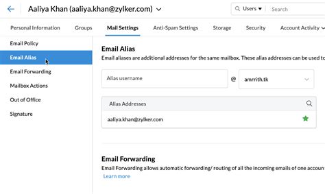 how to create email alias