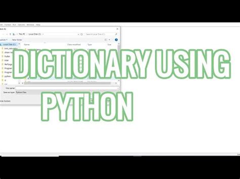 How To Create English Dictionary In Python