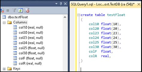 How To Create Float Data Type In Sql