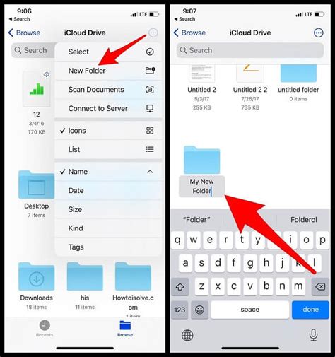 how to create folder in files ios