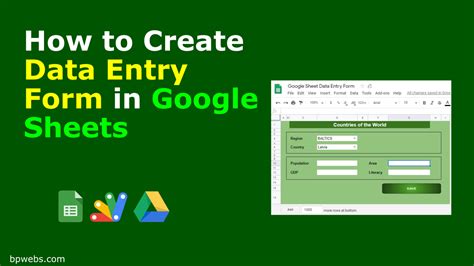 how to create form in google sheets