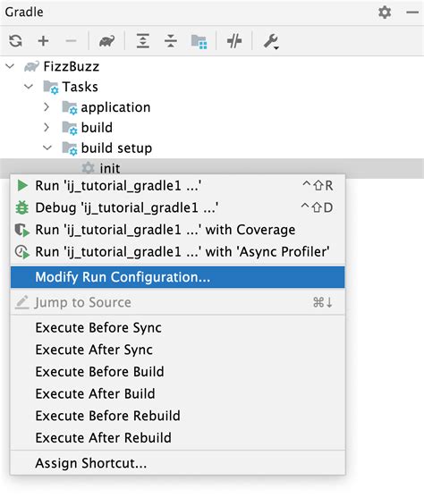 how to create gradle task in intellij