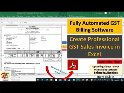 how to create gst billing software in excel