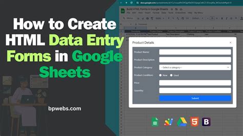 how to create html data entry forms in google sheets