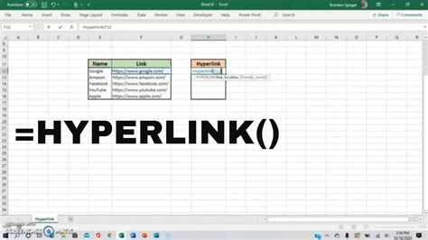 how to create hyperlink for excel sheet