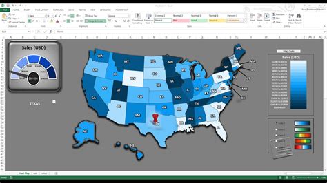 how to create interactive map dashboard in excel