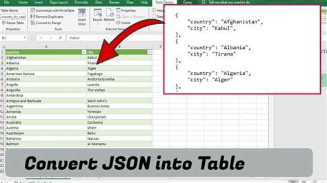 How To Create Json File From Table