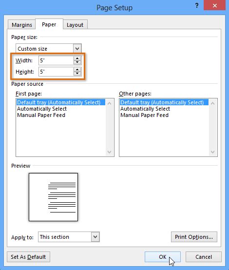 how to create legal size document in word