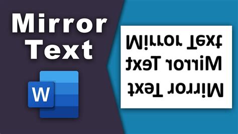 how to create mirror text in word