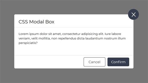how to create modal box in html
