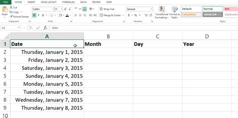 how to create month and year from date in excel