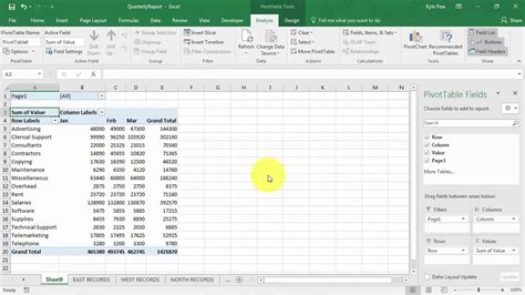 how to create multiple tables in excel