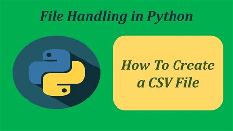 How To Create New Csv File In Python
