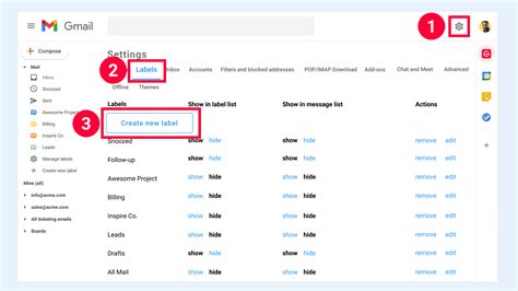 how to create new label in gmail phone