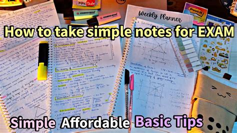 how to create notes for exam