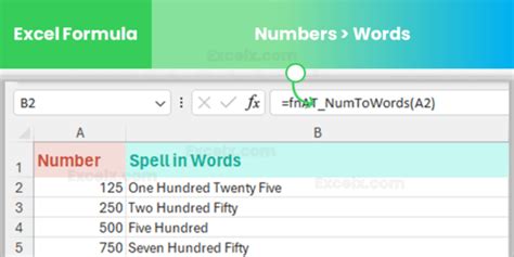 how to create number to words in excel
