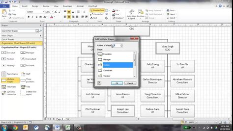 how to create org chart from excel data in visio