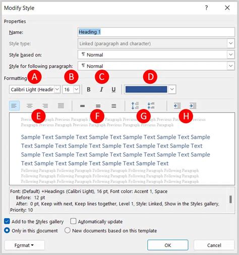 how to create own heading style in word