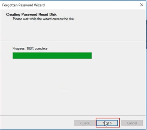 how to create password reset disk windows server 2016