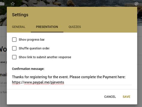 how to create payment link in google form